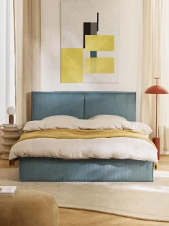 Letto imbottito in velluto a coste Dream
