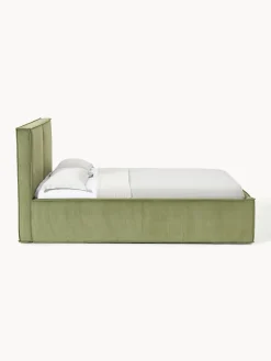 Letto imbottito in velluto a coste Dream