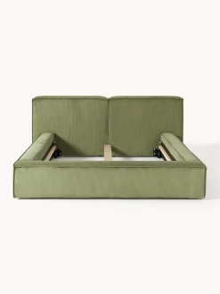 Letto imbottito in velluto a coste Lennon