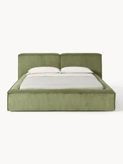 Letto imbottito in velluto a coste Lennon