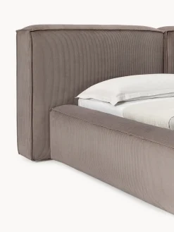Letto imbottito in velluto a coste Lennon