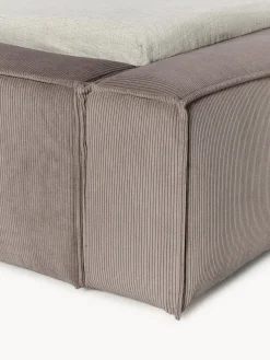 Letto imbottito in velluto a coste Lennon