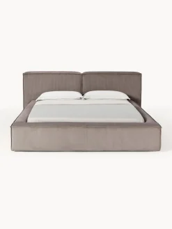 Letto imbottito in velluto a coste Lennon