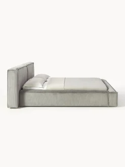 Letto imbottito in velluto a coste Lennon