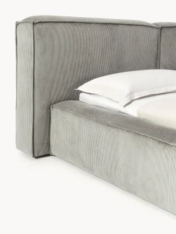 Letto imbottito in velluto a coste Lennon