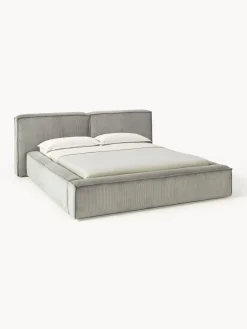 Letto imbottito in velluto a coste Lennon