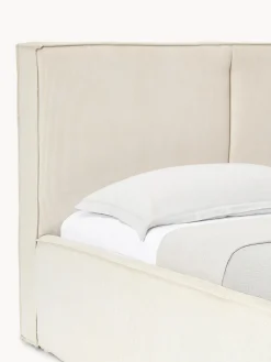 Letto imbottito in velluto a coste con spazio contenitore aggiuntivo Dream