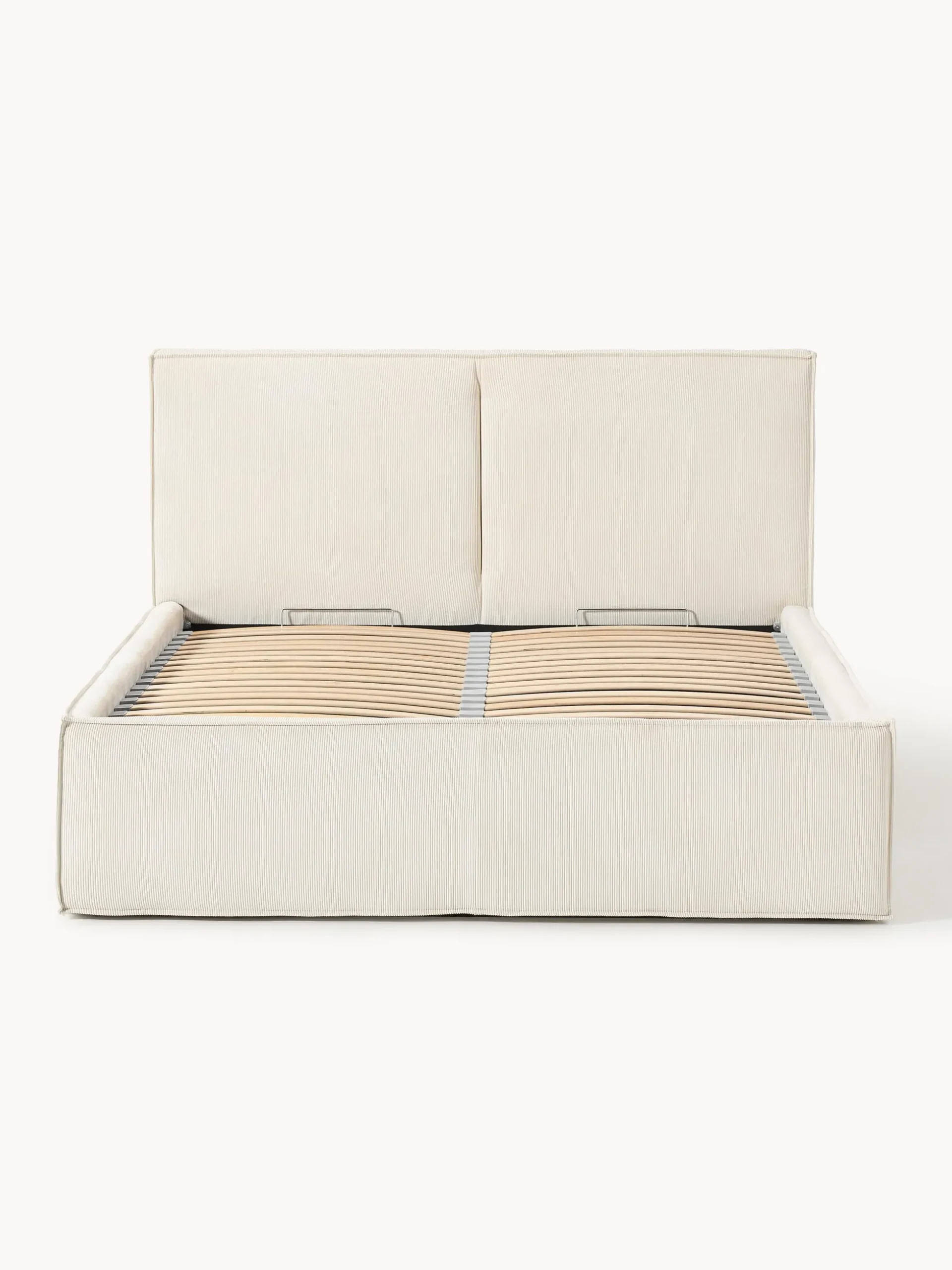 Letto imbottito in velluto a coste con spazio contenitore aggiuntivo Dream