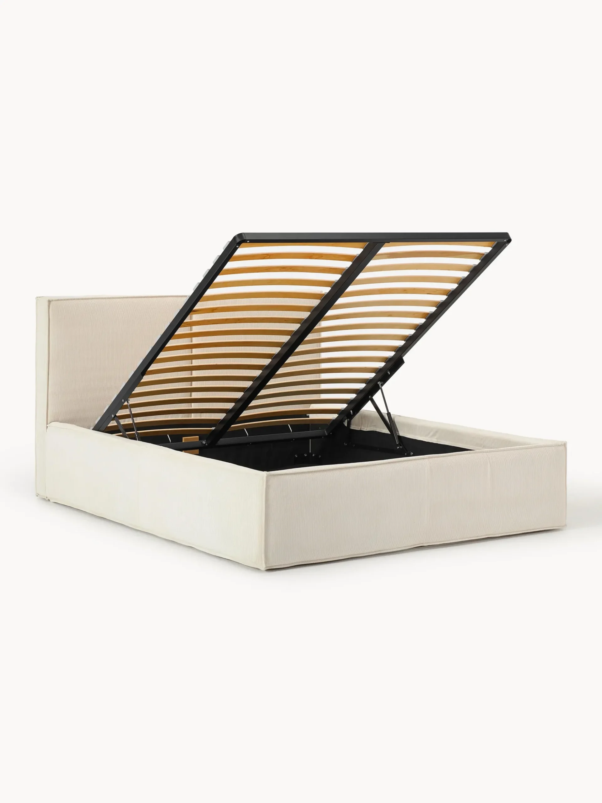 Letto imbottito in velluto a coste con spazio contenitore aggiuntivo Dream