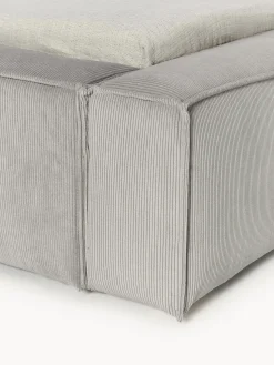 Letto imbottito in velluto a coste con contenitore Lennon