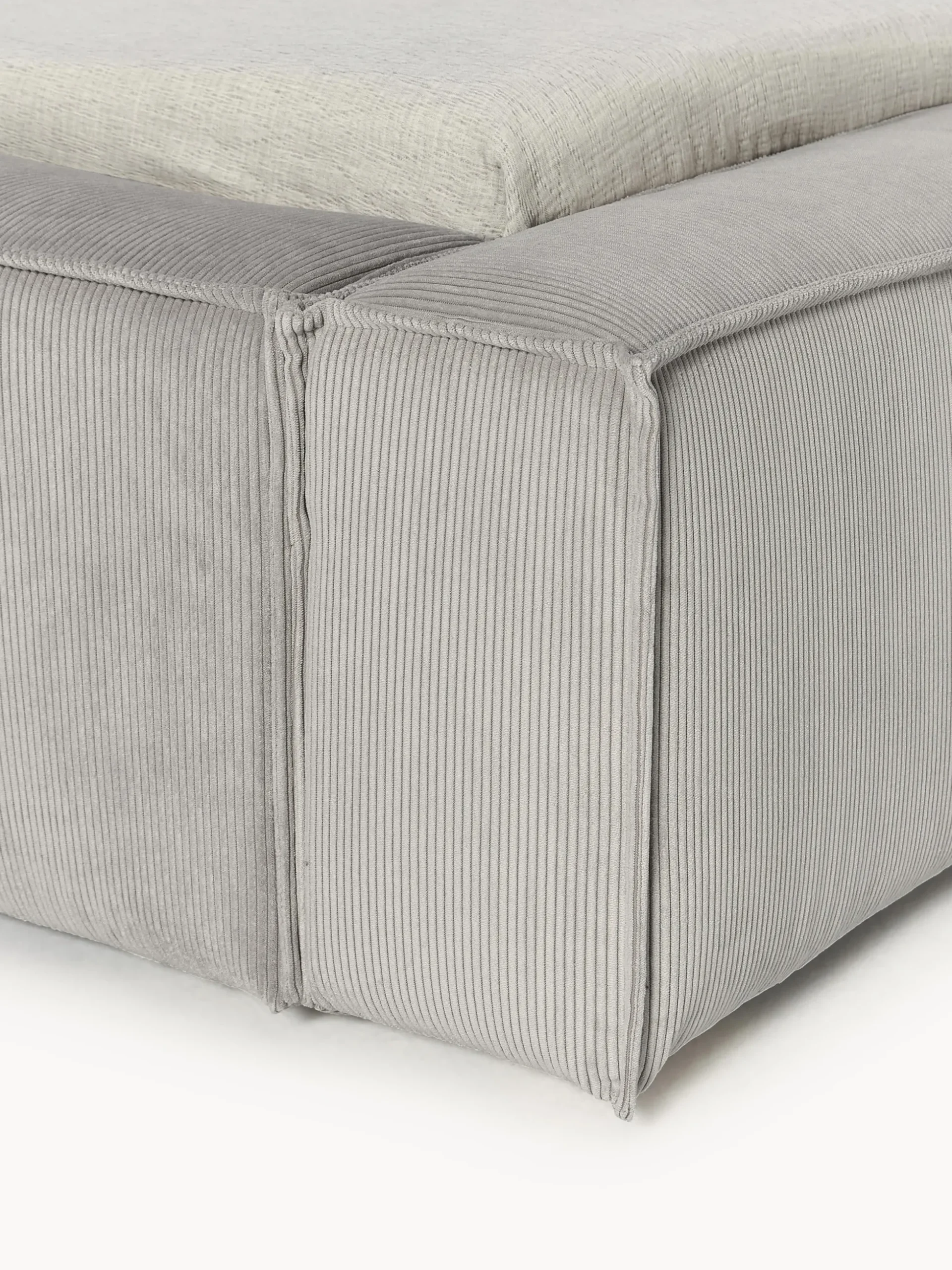 Letto imbottito in velluto a coste con contenitore Lennon