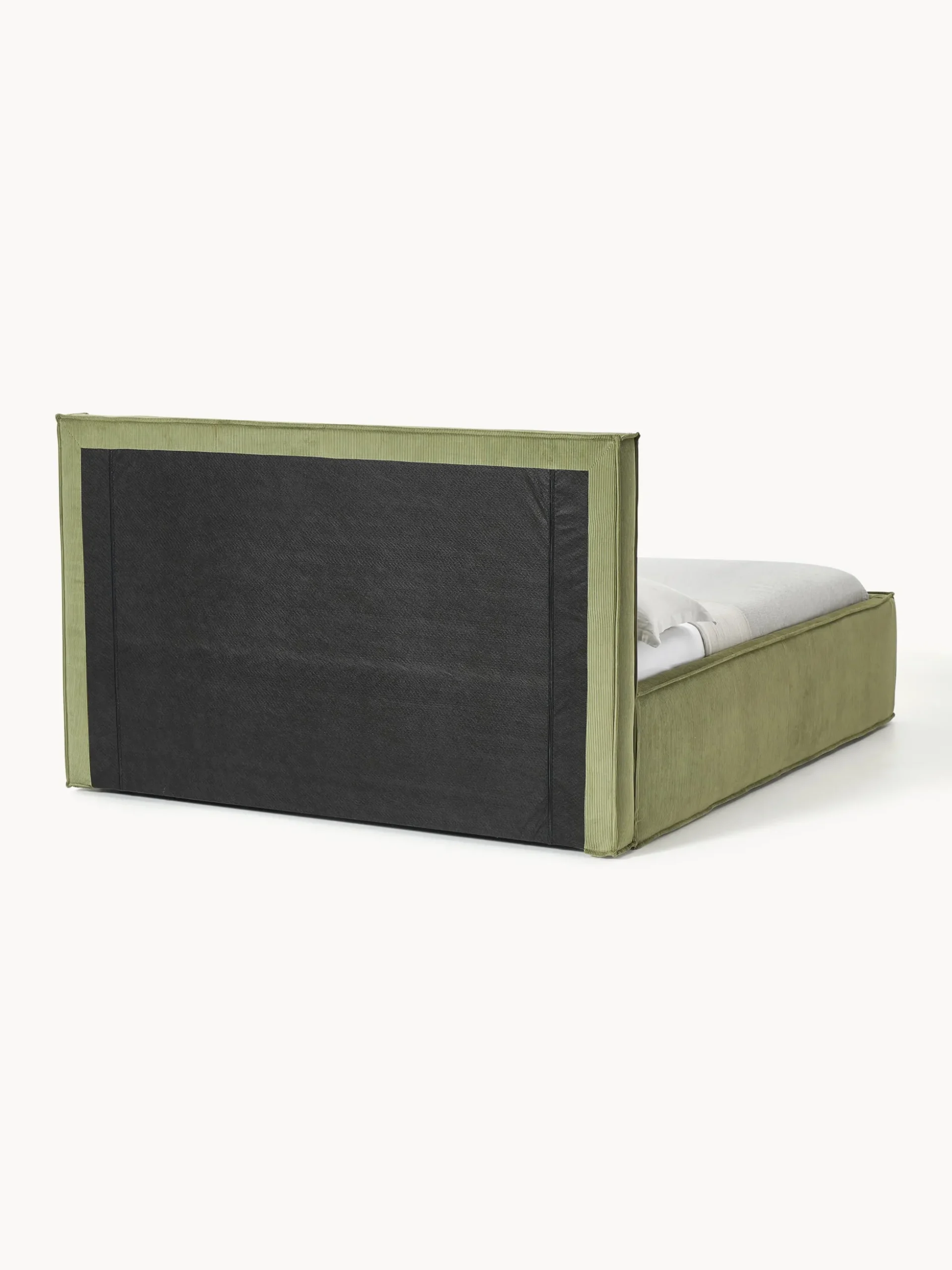 Letto imbottito in velluto a coste con spazio contenitore aggiuntivo Dream