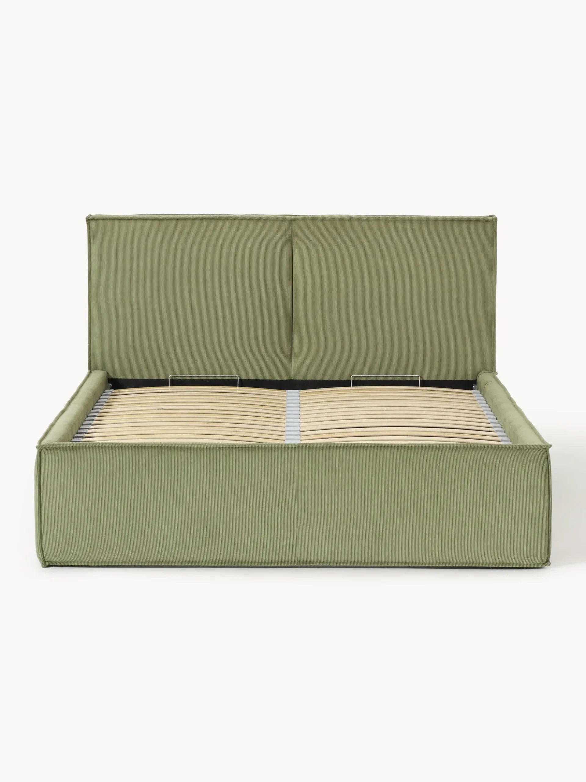 Letto imbottito in velluto a coste con spazio contenitore aggiuntivo Dream
