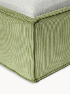 Letto imbottito in velluto a coste con spazio contenitore aggiuntivo Dream