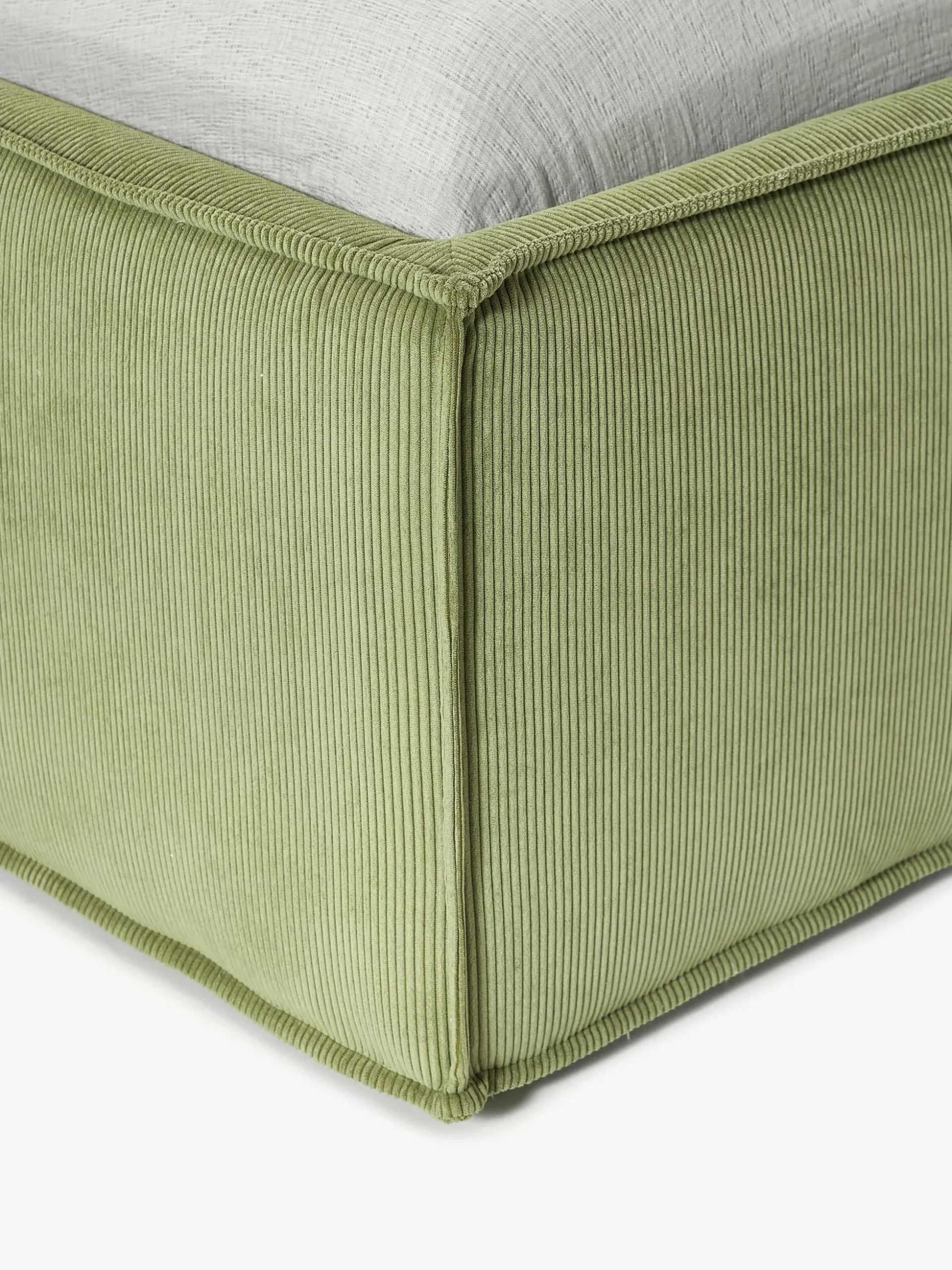 Letto imbottito in velluto a coste con spazio contenitore aggiuntivo Dream