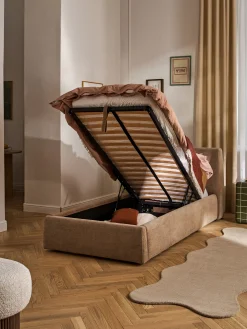 Letto imbottito singolo con contenitore Cloud