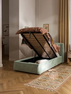 Letto imbottito singolo con contenitore Cloud