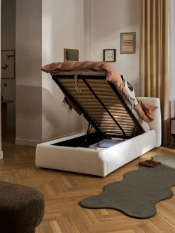 Letto imbottito singolo con contenitore Cloud