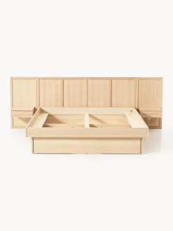 Letto in legno con comodini e testiera Nanto
