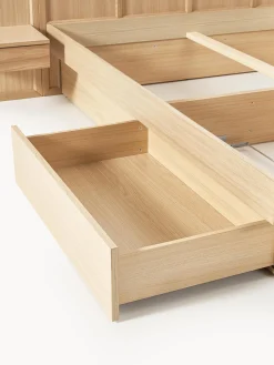 Letto in legno con comodini e testiera Nanto