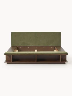 Letto in legno con panca e mensole laterali Clark
