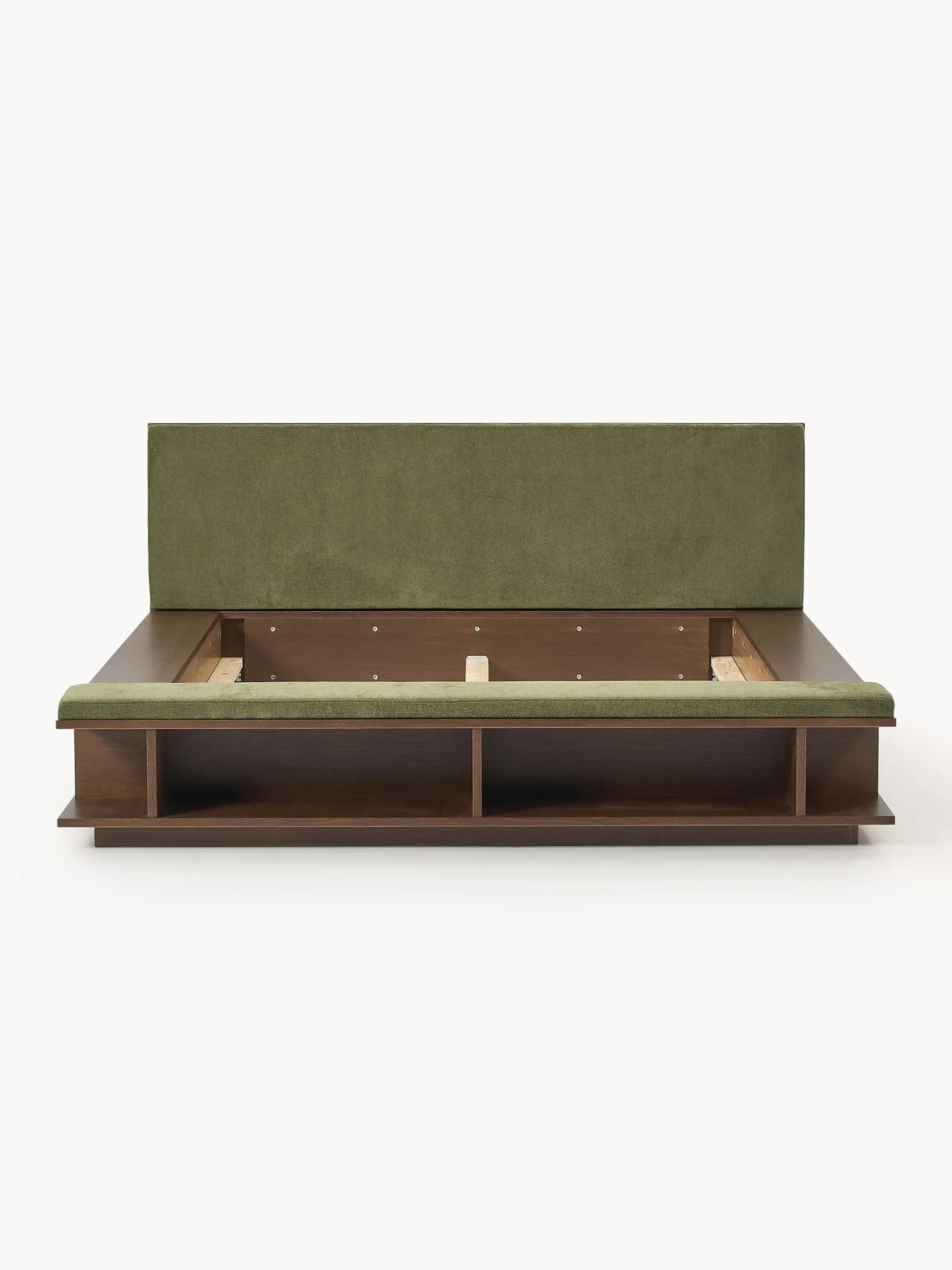 Letto in legno con panca e mensole laterali Clark