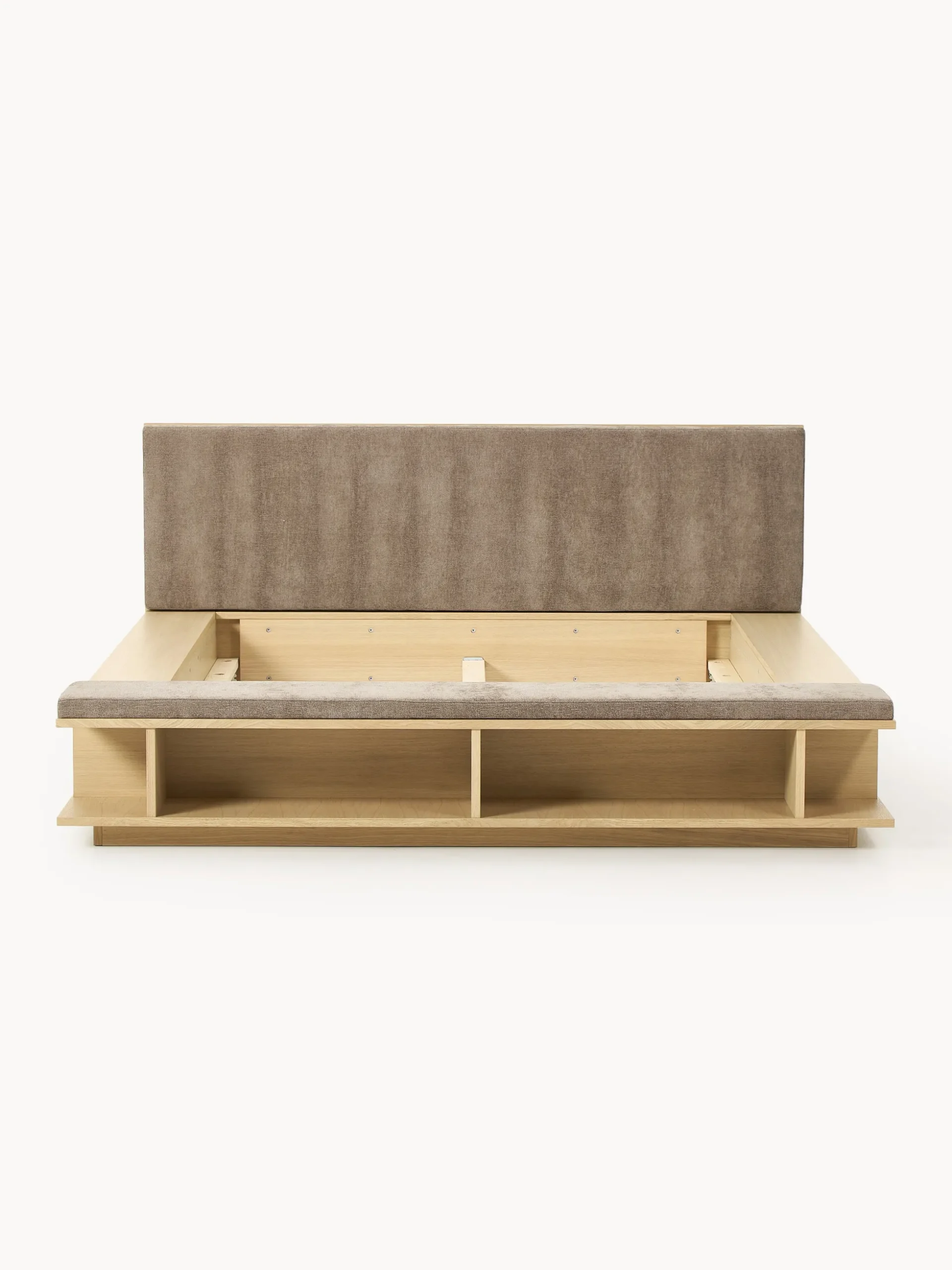 Letto in legno con panca e mensole laterali Clark