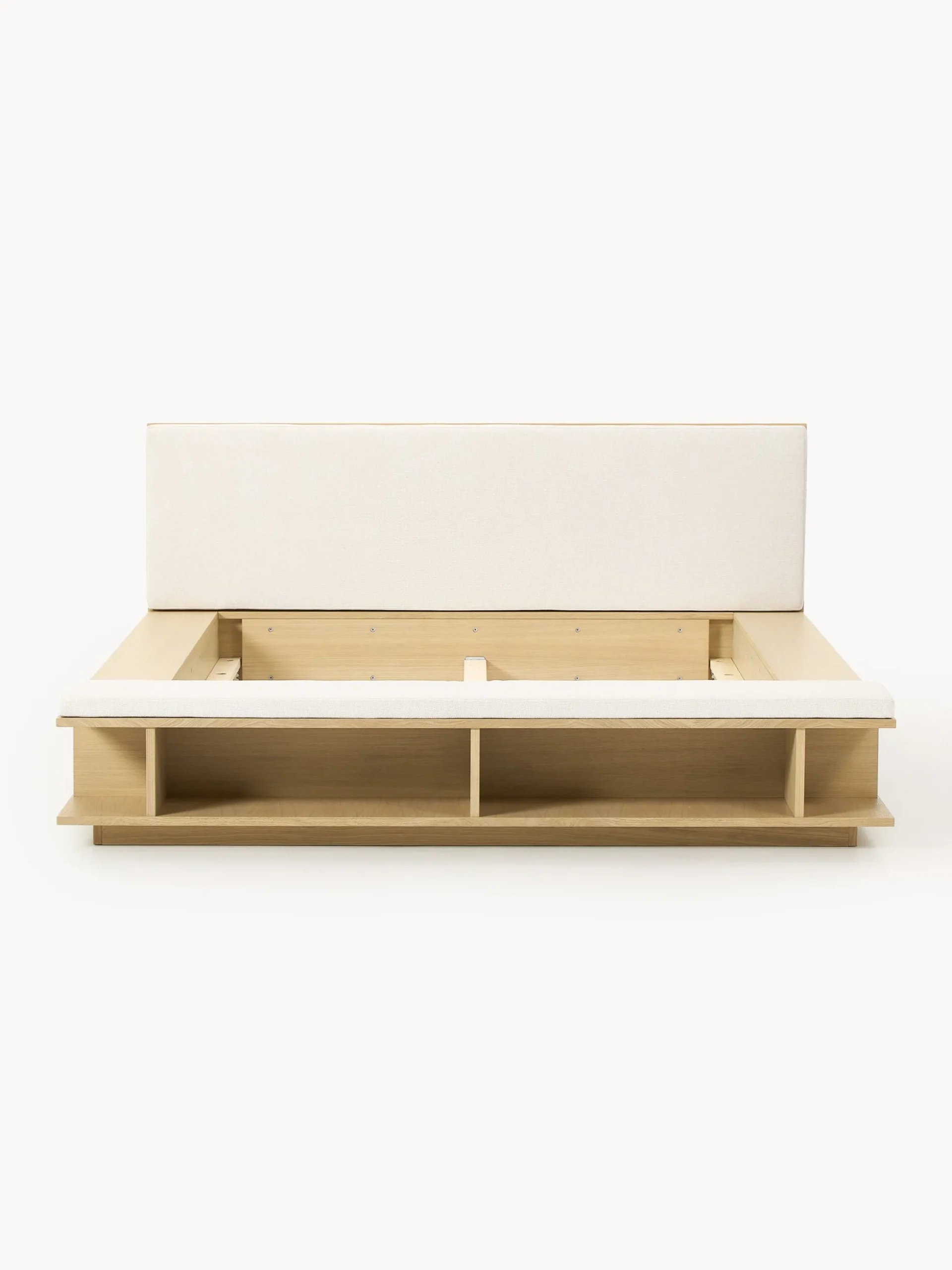 Letto in legno con panca e mensole laterali Clark