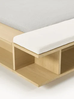 Letto in legno con panca e mensole laterali Clark