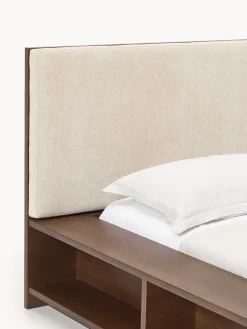 Letto in legno con panca e mensole laterali Clark