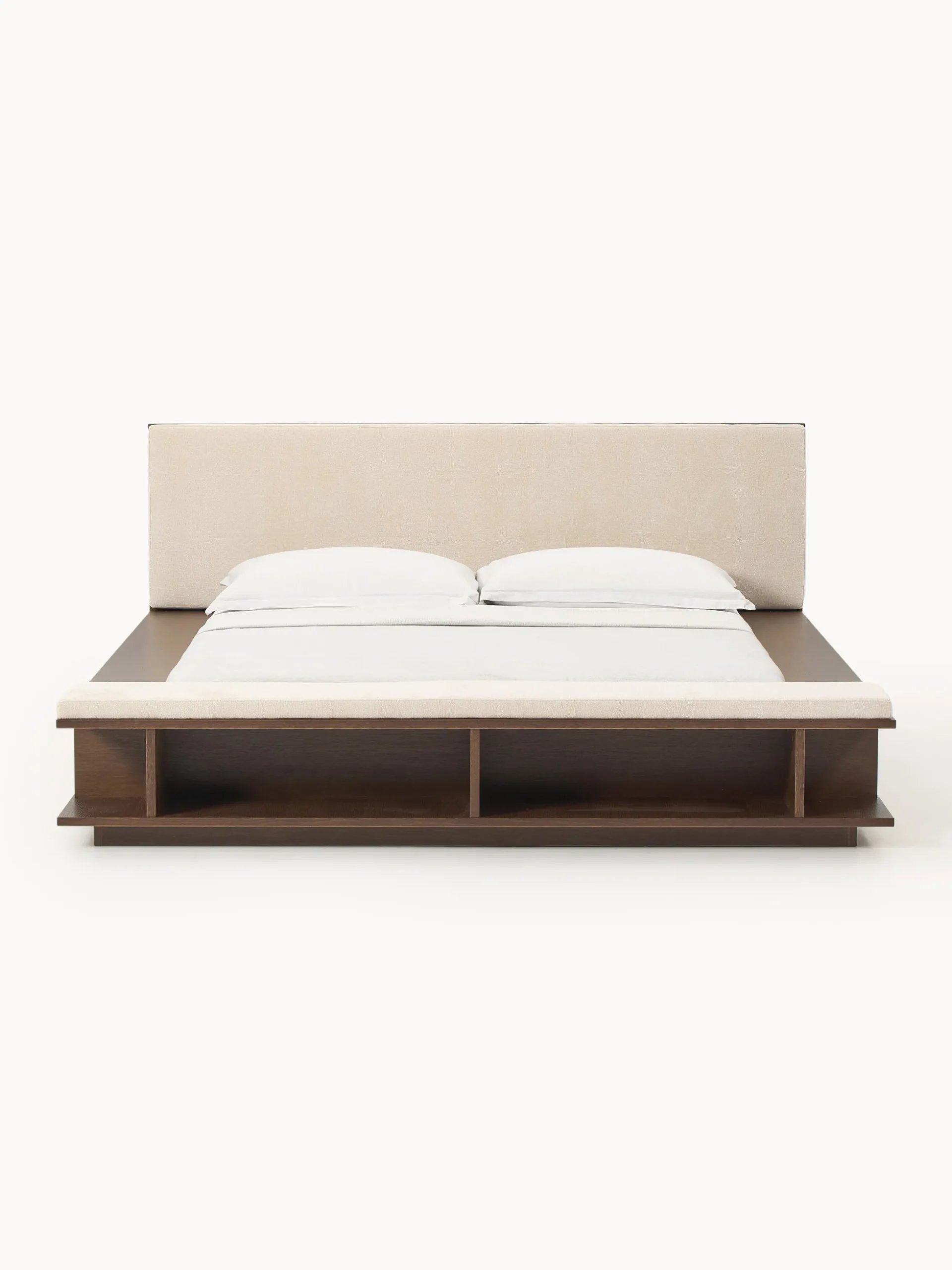 Letto in legno con panca e mensole laterali Clark