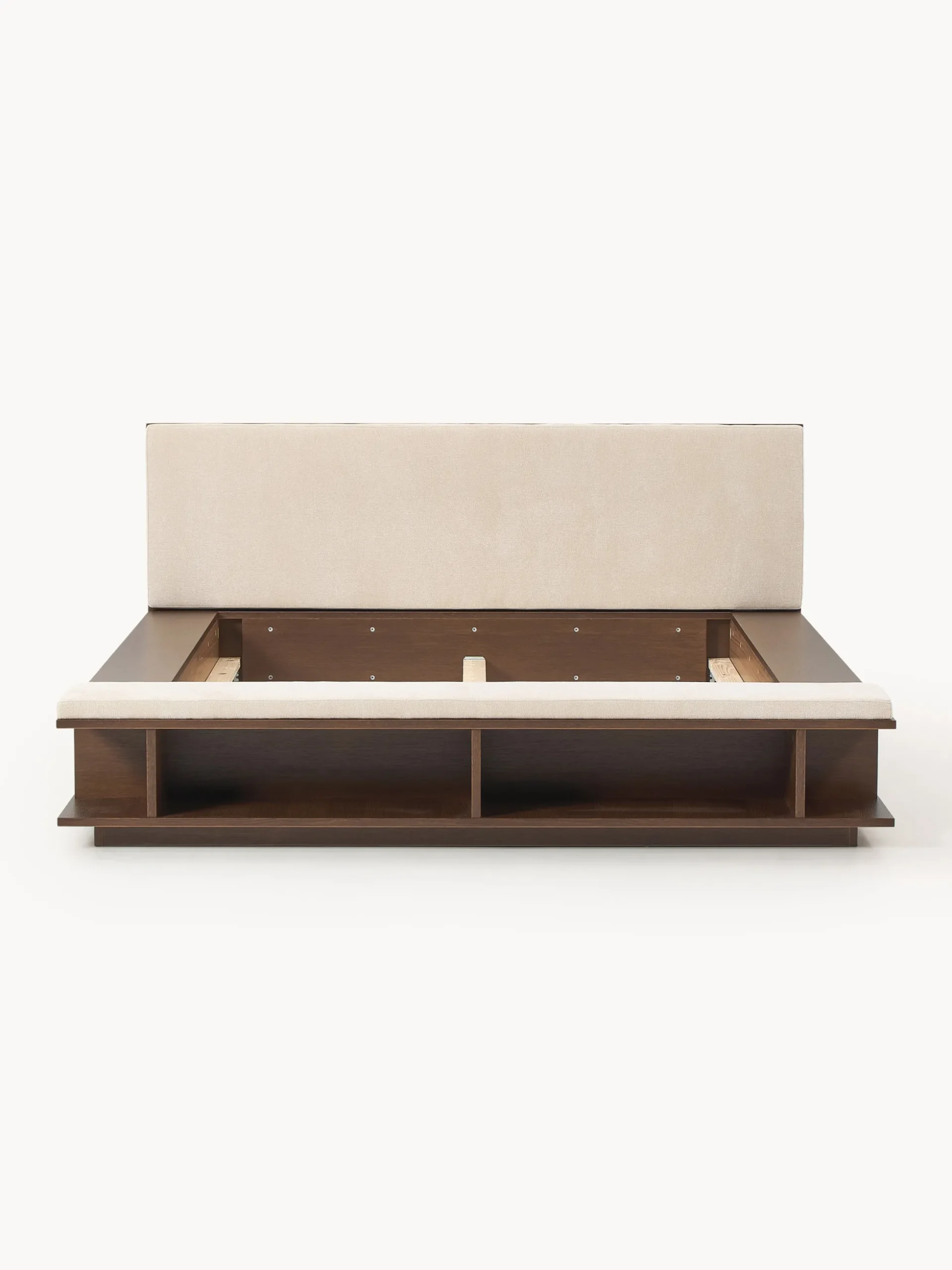 Letto in legno con panca e mensole laterali Clark