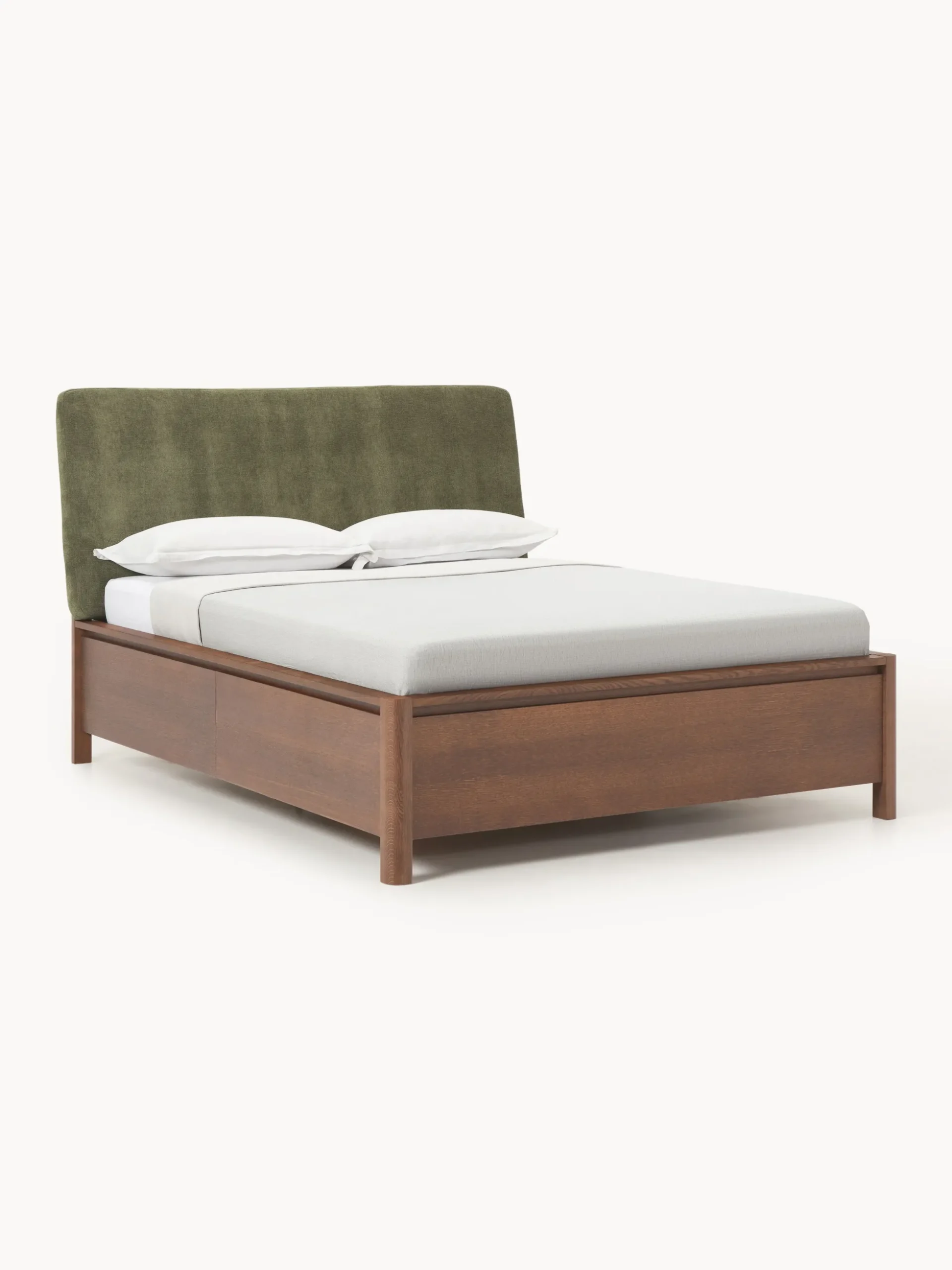 Letto in legno con testiera imbottita e cassetti Santiago