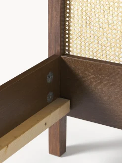 Letto in legno con testiera in vimini Jones