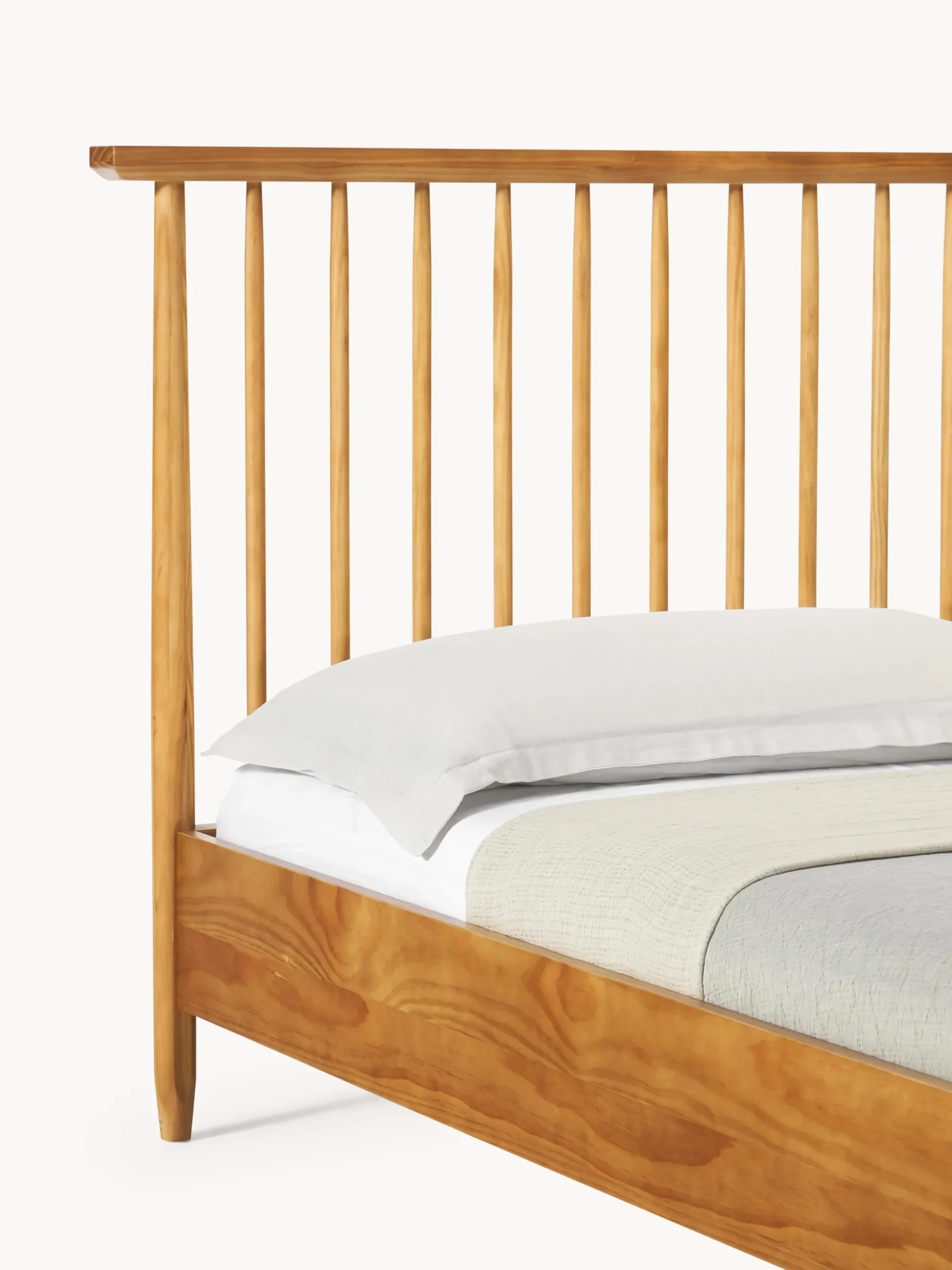 Letto in legno di pino con testiera Windsor