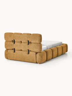 Letto singolo imbottito in teddy bouclé Tayla