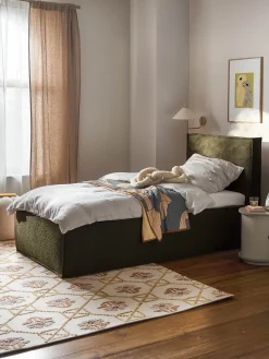 Letto singolo imbottito in bouclé Dream