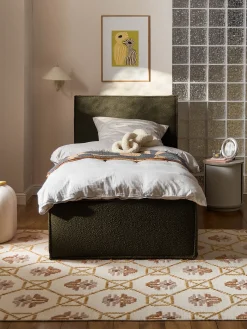 Letto singolo imbottito in bouclé Dream
