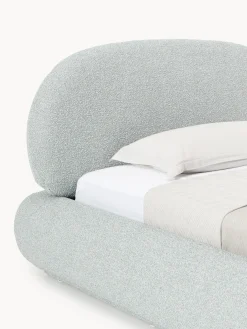 Letto singolo imbottito in bouclé Alba
