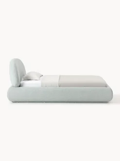 Letto singolo imbottito in bouclé Alba