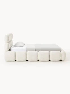 Letto singolo imbottito in teddy bouclé Tayla