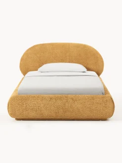 Letto singolo imbottito in teddy bouclé Alba