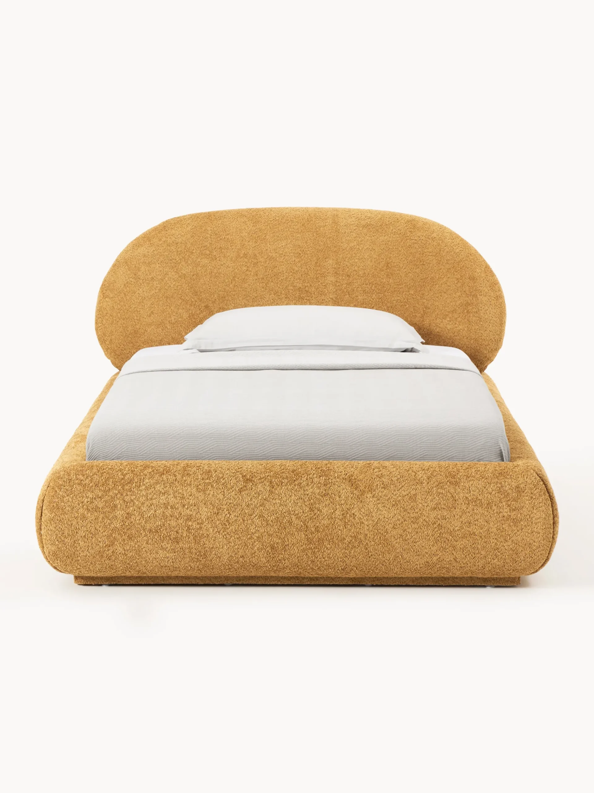 Letto singolo imbottito in teddy bouclé Alba
