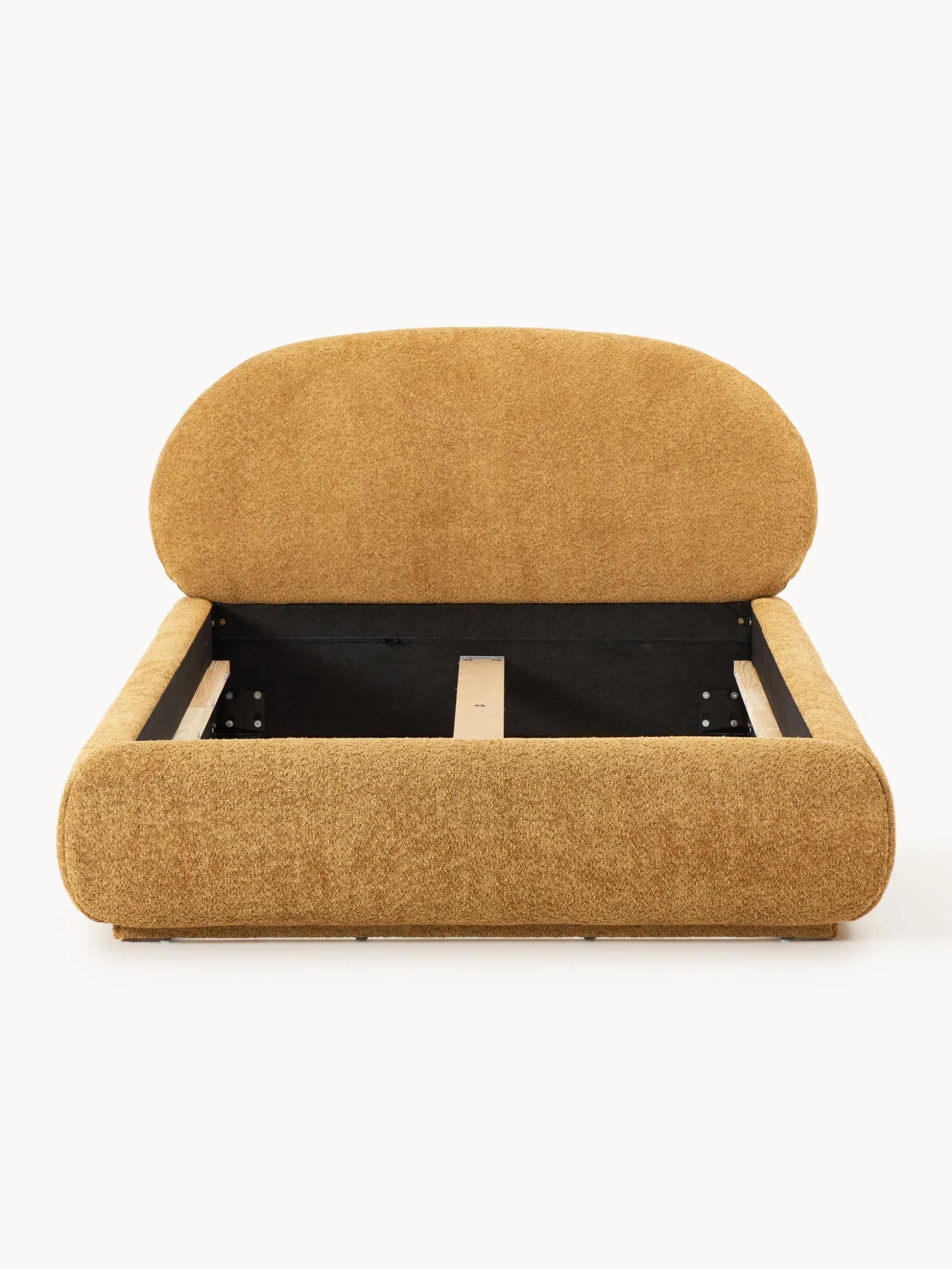 Letto singolo imbottito in teddy bouclé Alba