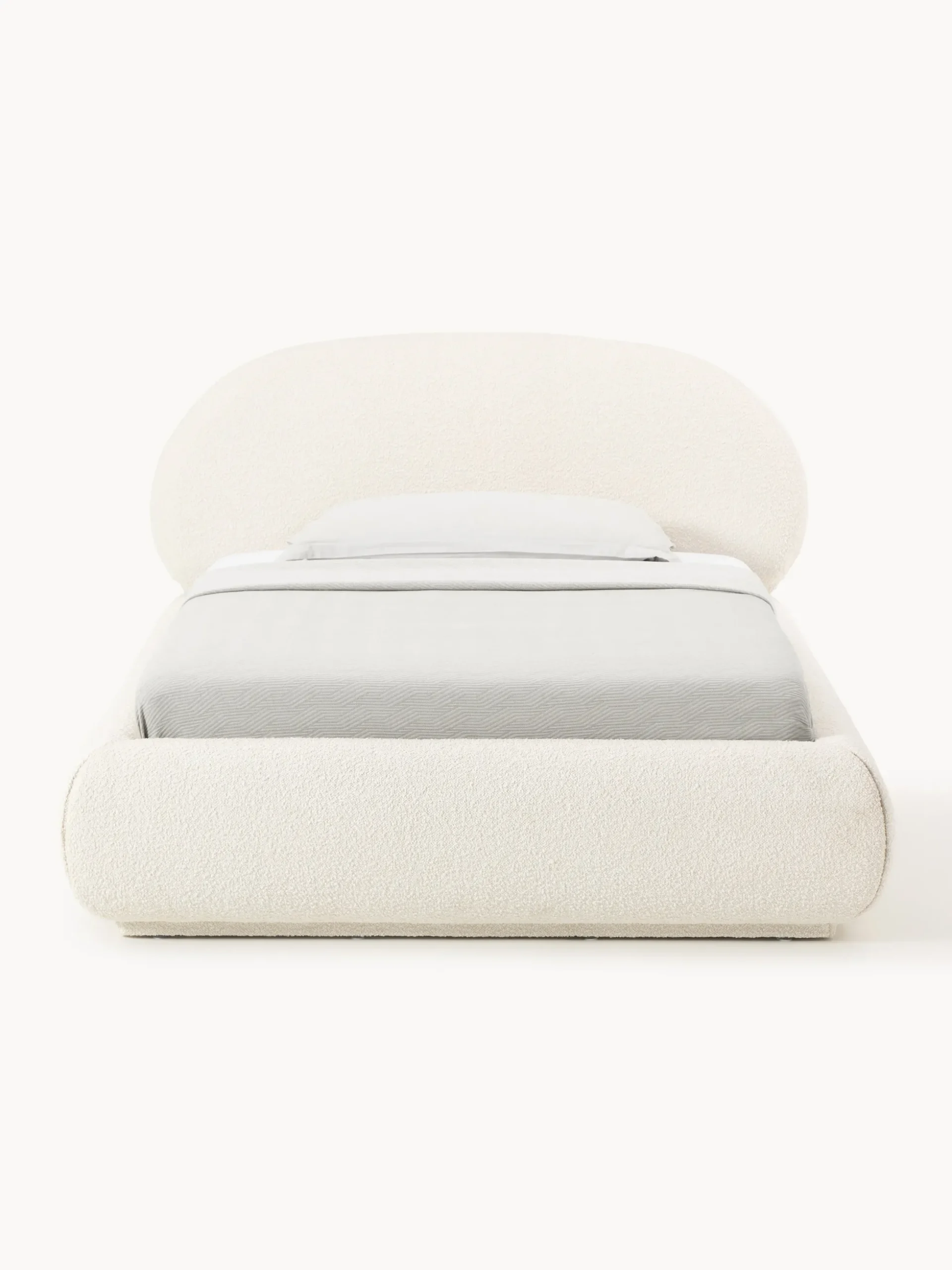 Letto singolo imbottito in bouclé Alba