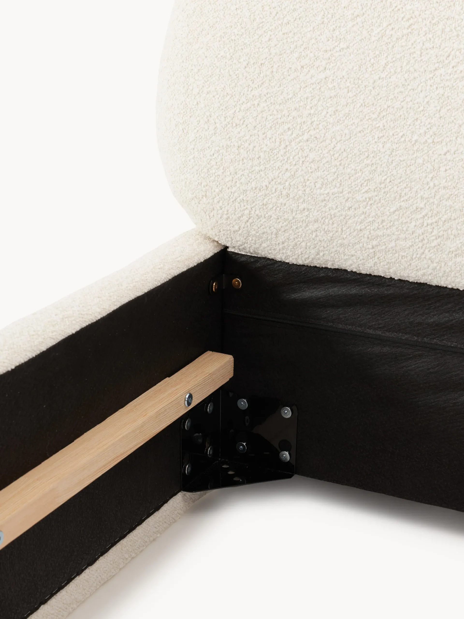 Letto singolo imbottito in bouclé Alba