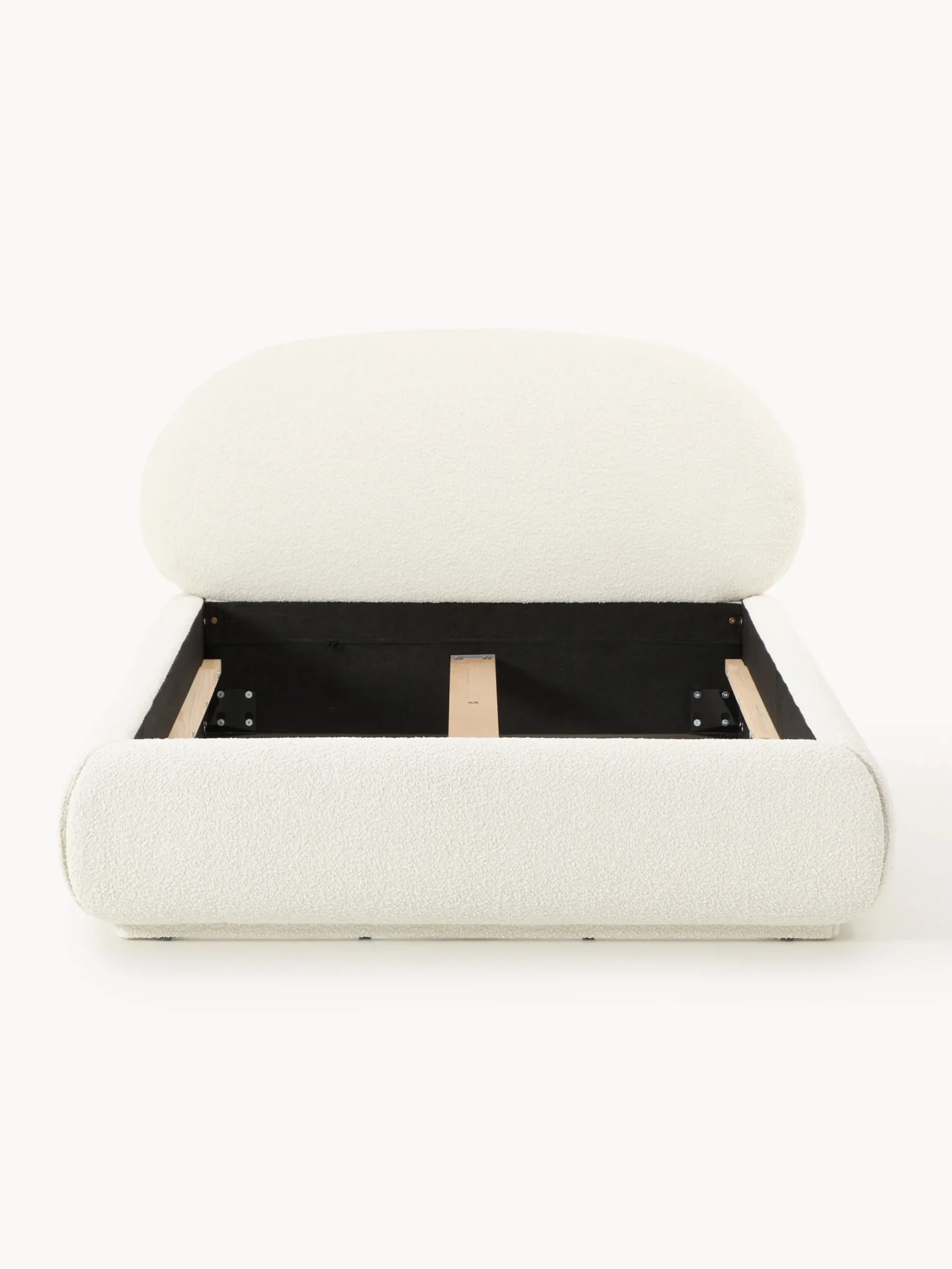 Letto singolo imbottito in bouclé Alba