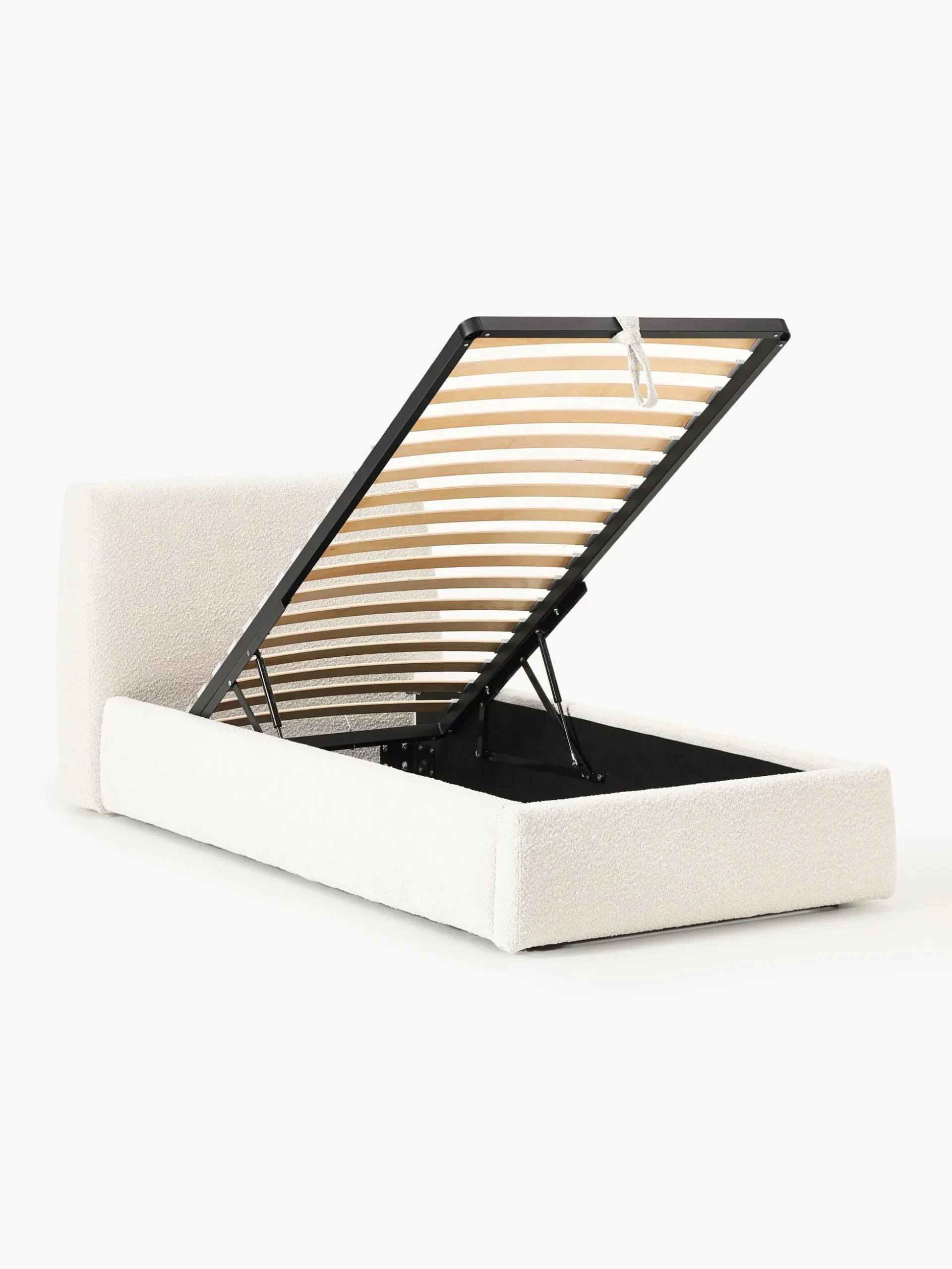 Letto singolo in bouclé con contenitore Cloud