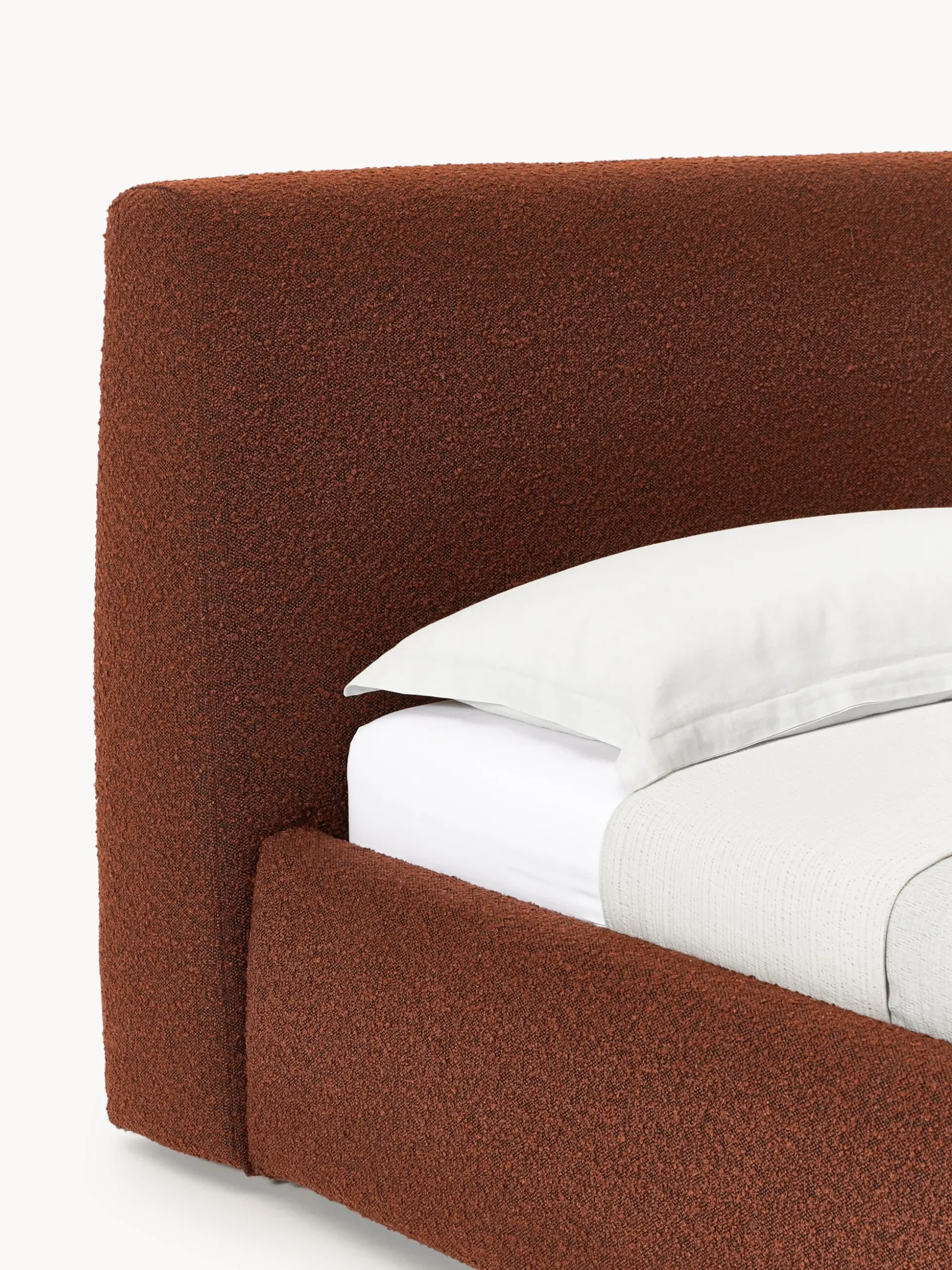 Letto singolo in bouclé con contenitore Cloud