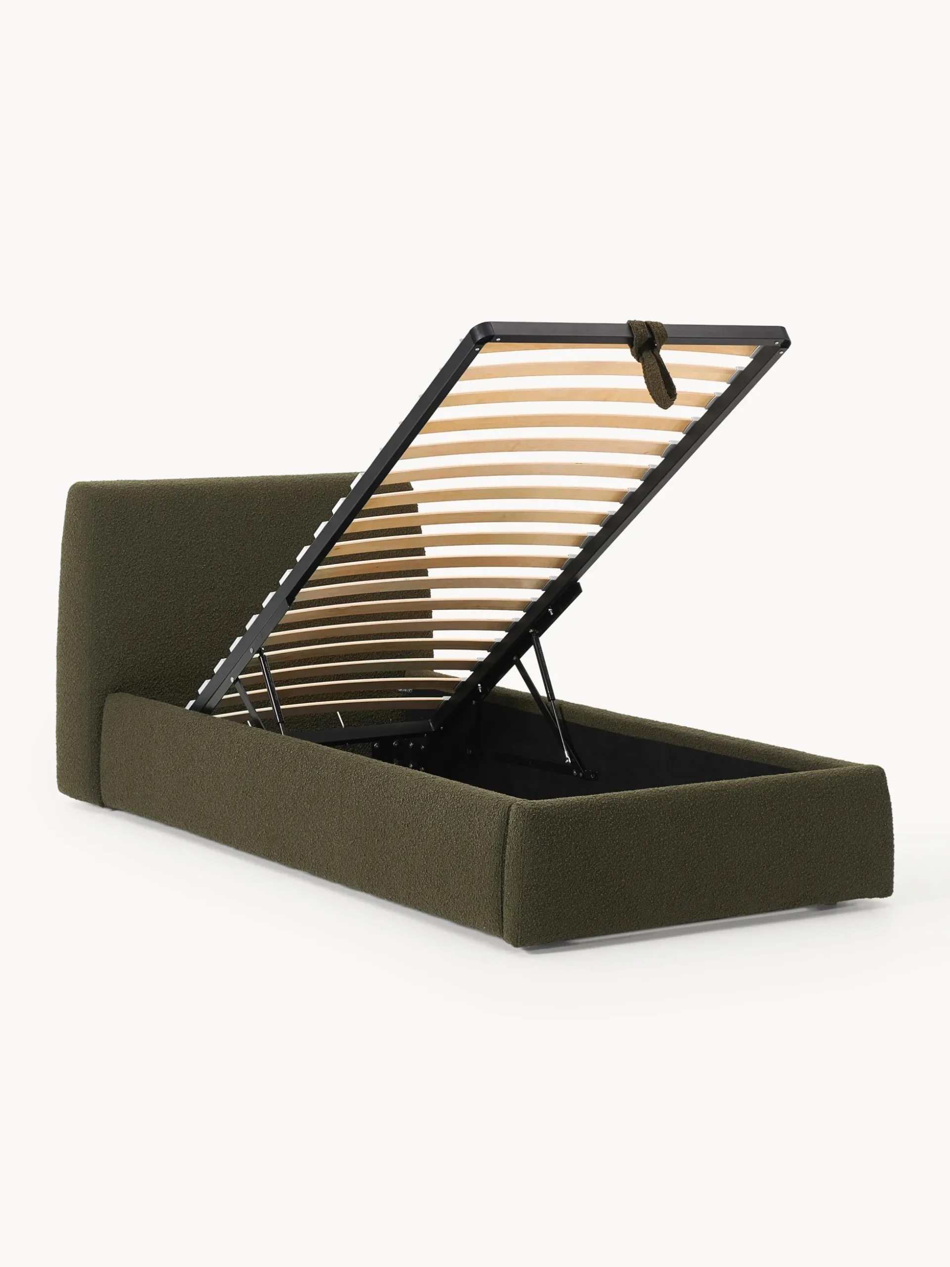 Letto singolo in bouclé con contenitore Cloud